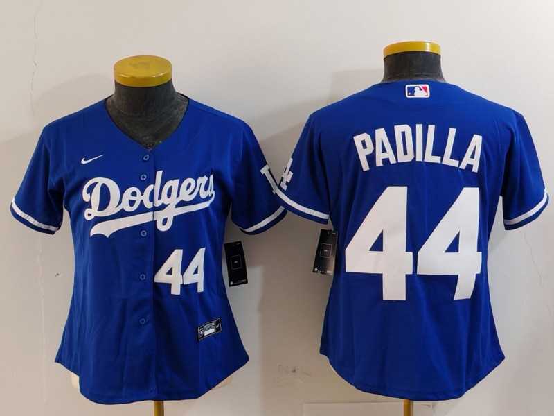 Womens Los Angeles Dodgers #44 Vicente Padilla Number Blue Cool Base Stitched Jerseys->mlb womens jerseys->MLB Jersey